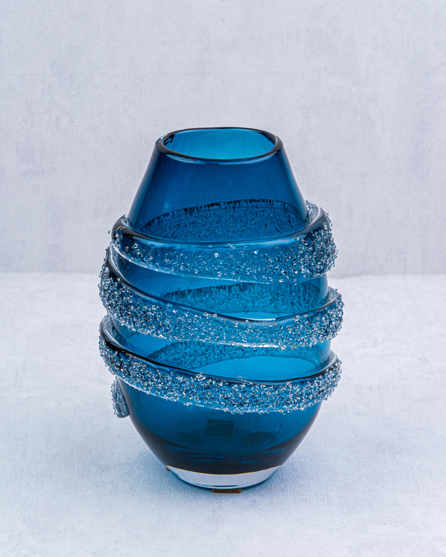 DekuvaLAMEDORE BLUE ORBIT SMALL GLASS VASE 18*11,5*23LAMEDORE 1NF-181201