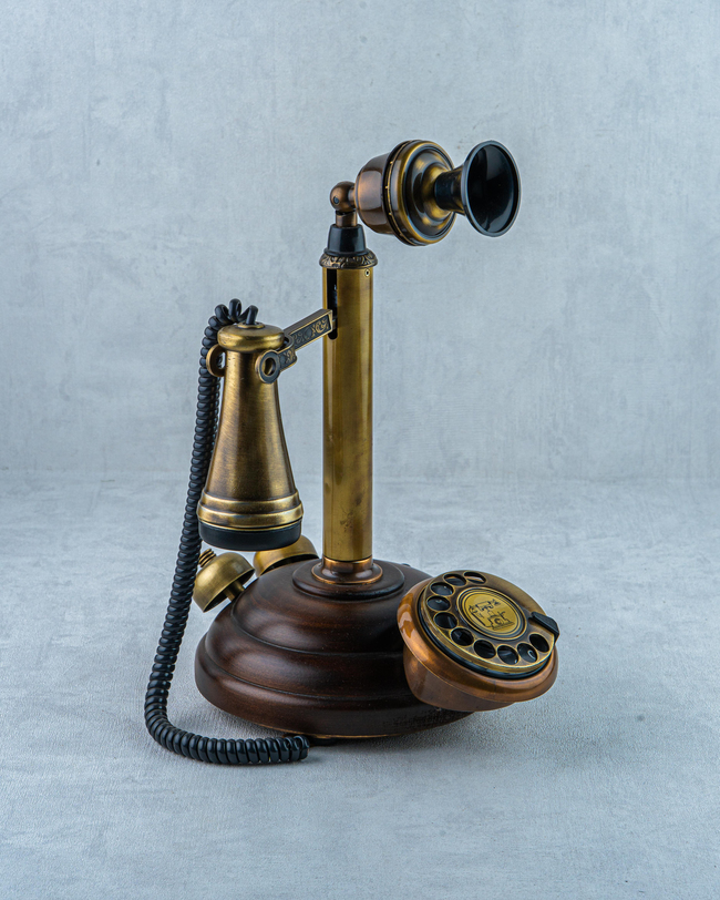 DekuvaLEYLEK AHŞAP ESKİTME TELEFONMİMTEL ANTİKA TELEFON 013