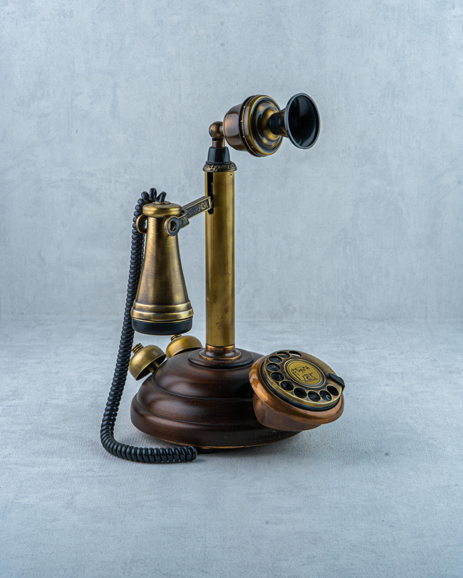 DekuvaLEYLEK AHŞAP ESKİTME TELEFONMİMTEL ANTİKA TELEFON 013