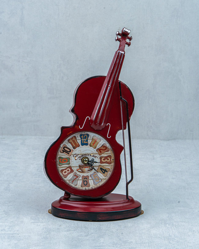 DekuvaMETAL MASA SAATİ KEMANLI BORDO 18*9*35MONDECOR ART-3209770286
