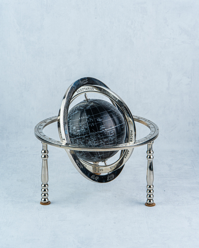 DekuvaNICKEL ARMILLARY WITH GLOBELAMEDORE 1KN-60889