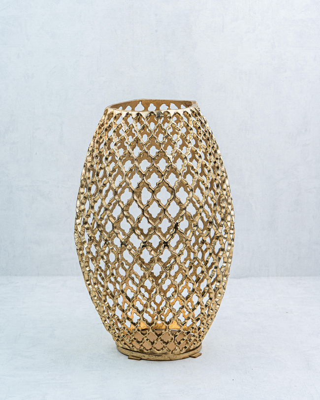 DekuvaQUAD GOLD SMALL DECORATIVE VASE 24*24*39CMLAMEDORE 1AL-Q6068S