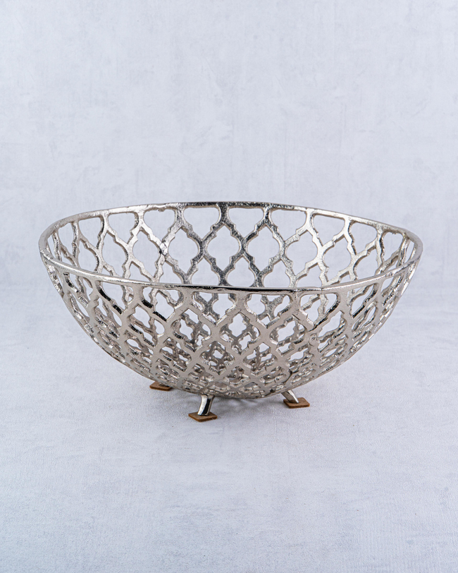 DekuvaQUAD NICKEL MEDIUM DECORATIVE BOWL 36*36*17LAMEDORE 1AL-Q5938MN
