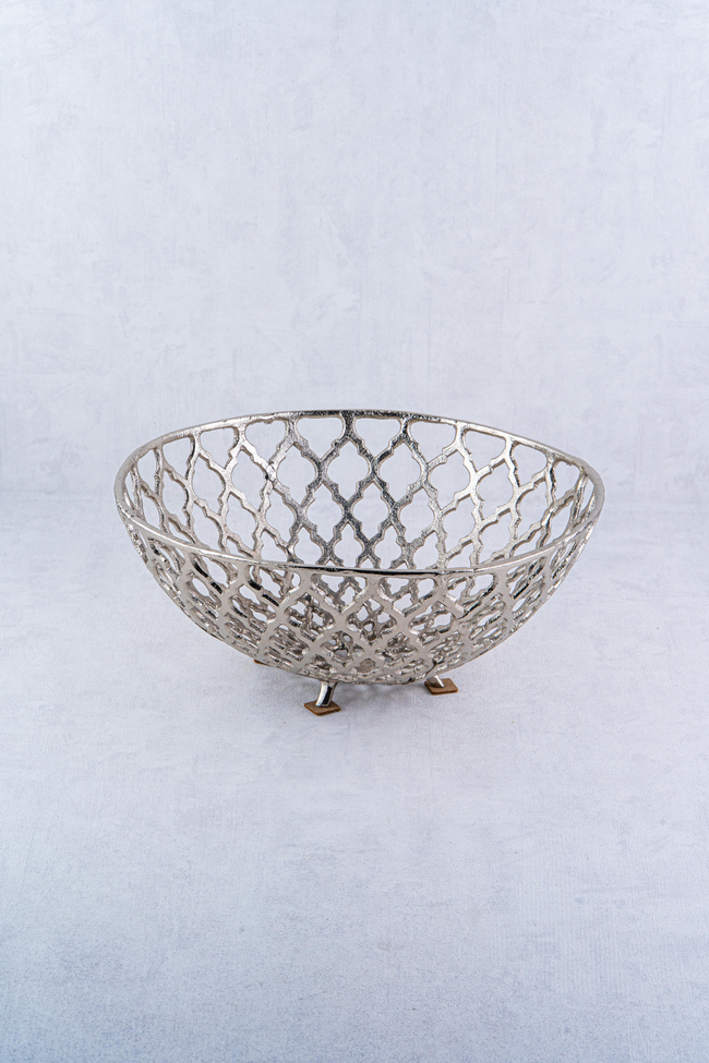 DekuvaQUAD NICKEL MEDIUM DECORATIVE BOWL 36*36*17LAMEDORE 1AL-Q5938MN