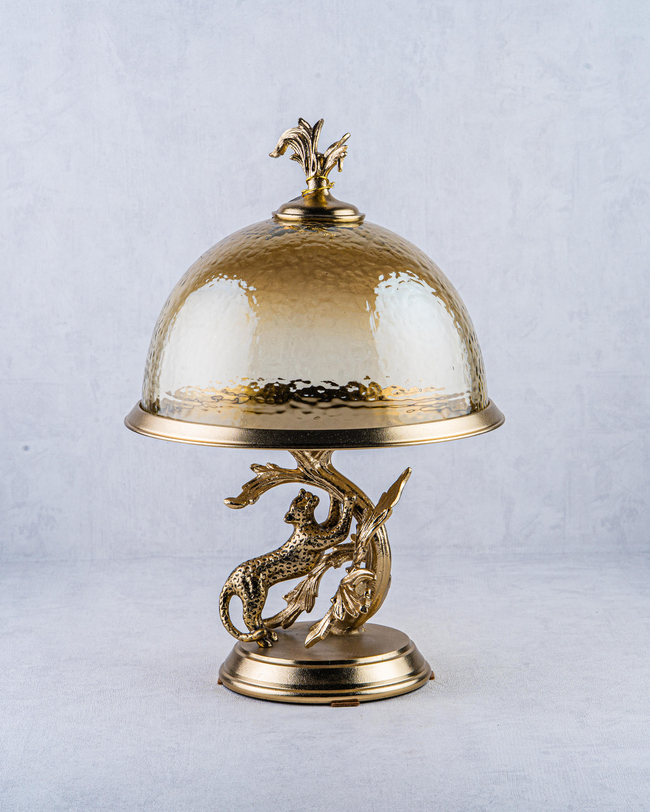 DekuvaRUSTIC GOLD AND OMBRE BROWN GLASS BOWLGÜVEN BG-35