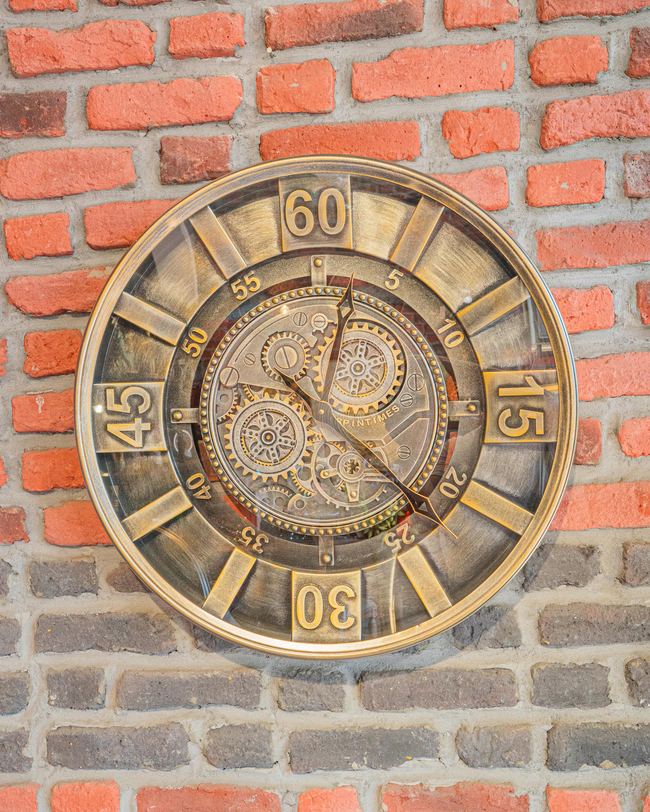 Invee HomeInvee Home Antique Gümüş Lüks Çarklı Duvar Saati 60 cmINVEE HOME TIME-300