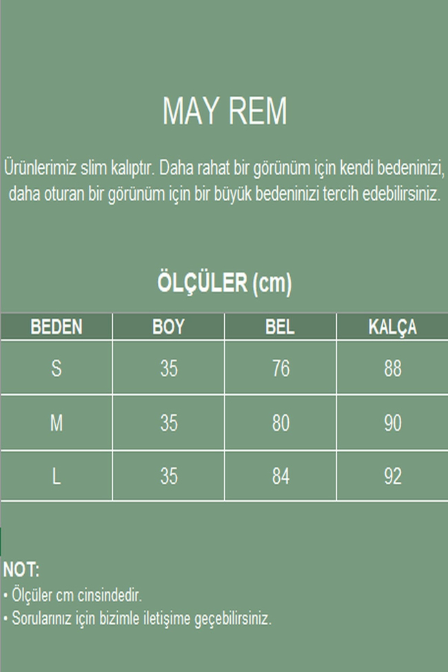 MAY REM Kadın Payet Detaylı Astarlı Mini Etek