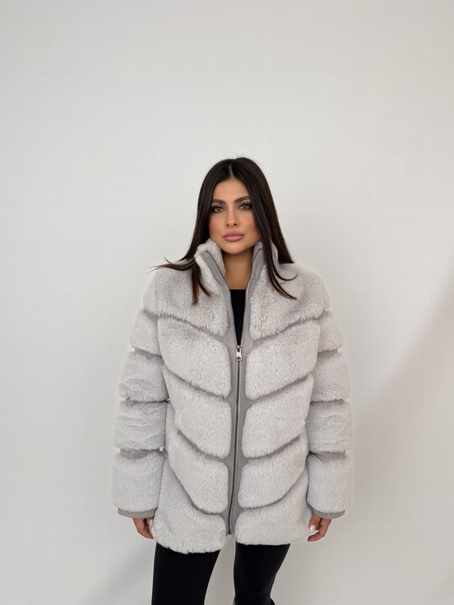Gala Suni Kürk Ceket Buz