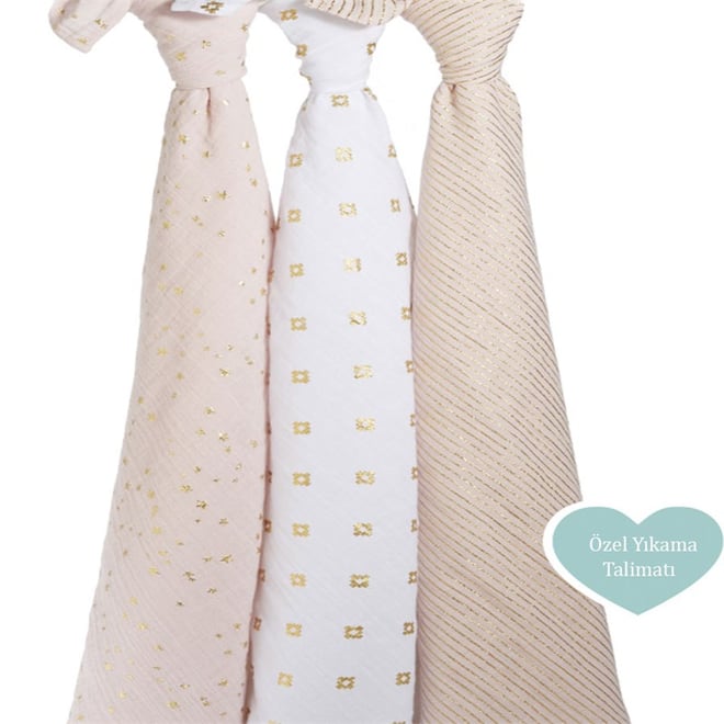 Aden Anais Üçlü Muslin Set/Metallic Primrose
