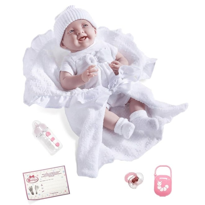 Berenguer Gerçekçi Yenidoğan Oyuncak Bebek 39 cm ve Beyaz Kundak Seti