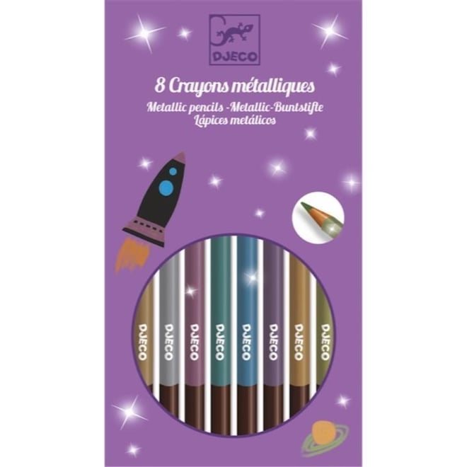 Djeco 8'li Kuru Boya Kalemi / Metalik