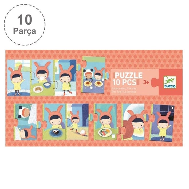 Djeco İlerleyen Puzzle 10 Parça/Bir Gün