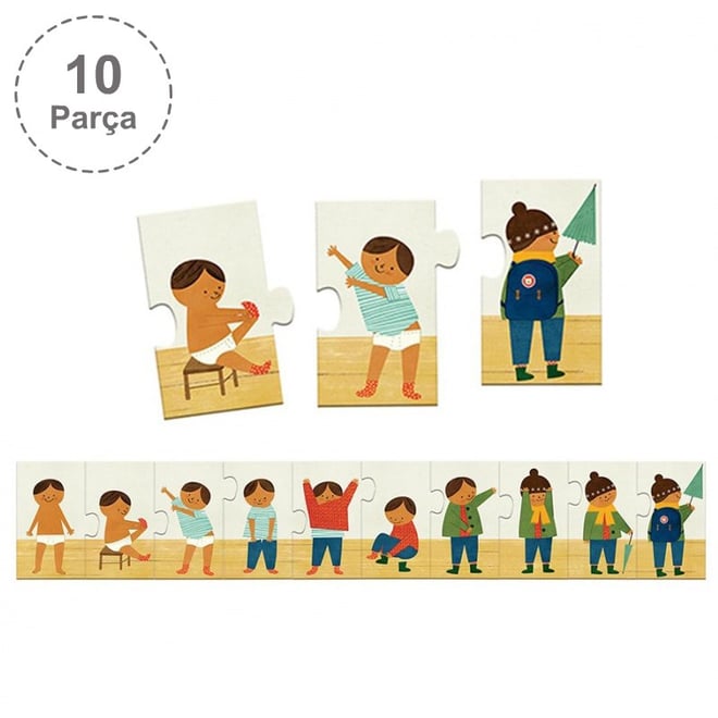 Djeco İlerleyen Puzzle 10 Parça/Güne Başlıyoruz