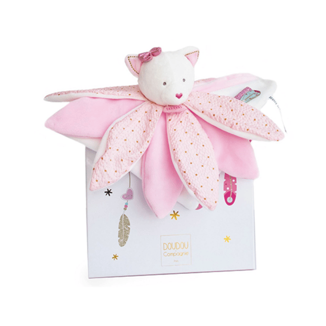 Doudou Hediye Kutulu Pembe Kedi Uyku Arkadaşı 26 cm