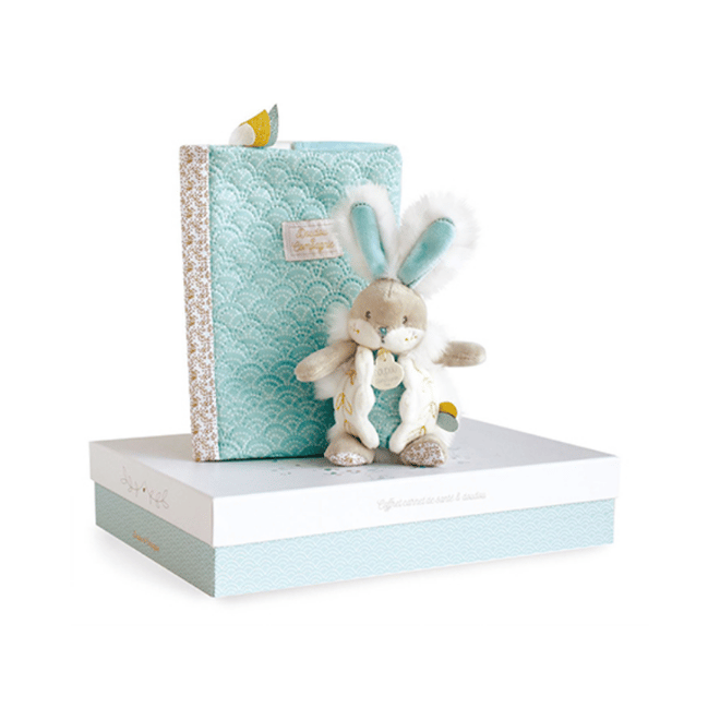 Doudou Kitap Kılıfı ve Mini Tavşan - Mavi