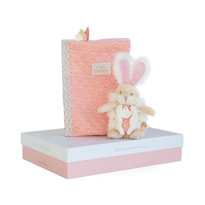 Doudou Kitap Kılıfı ve Mini Tavşan - Pembe