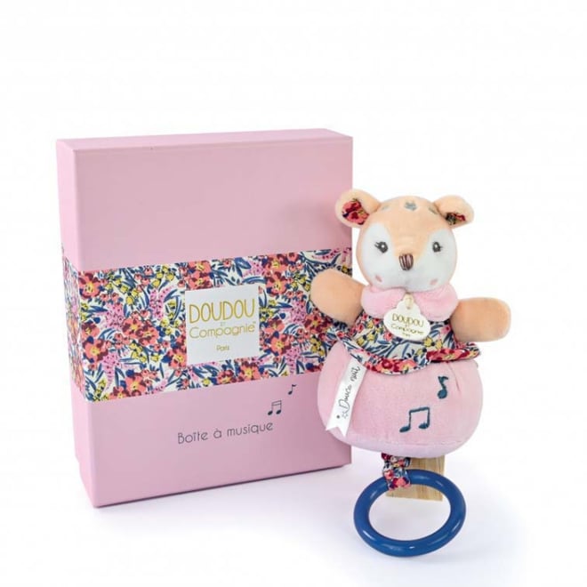 Doudou Müzikli Pembe Geyik Yavrusu 20 cm
