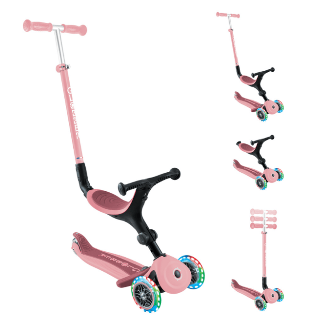 Globber Go Up Active Işıklı Scooter - Koyu Pastel Pembe