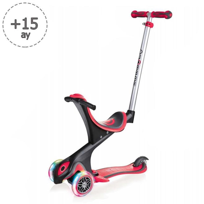 Globber Scooter/Evo Go Up Comfort Işıklı/Kırmızı