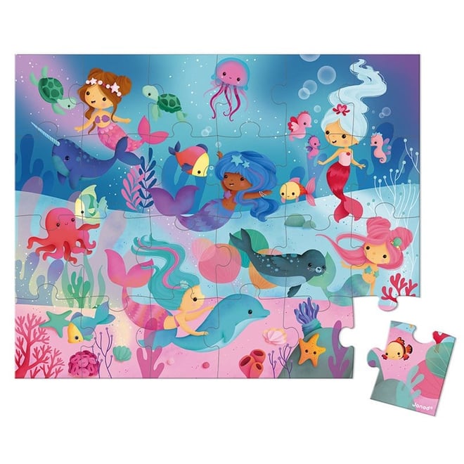 Janod 24 Parça Çanta Puzzle Deniz Kızı