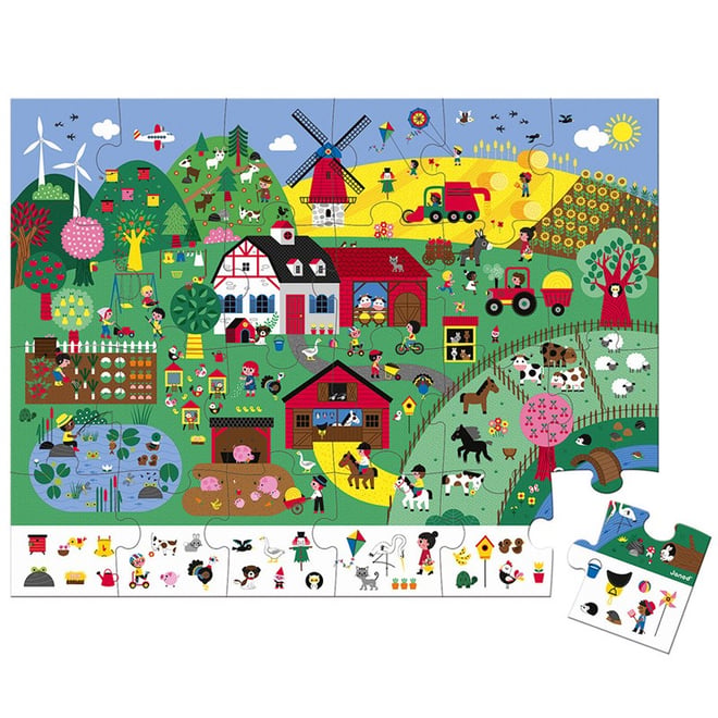 Janod 24 Parça Puzzle ve Bulmaca Çiftlik
