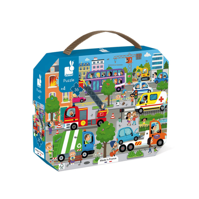 Janod 36 Parça Çantalı Puzzle - Şehir