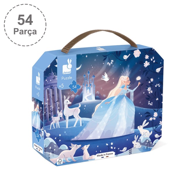 Janod 54 Parça Çantalı Puzzle - Karlar Kraliçesi