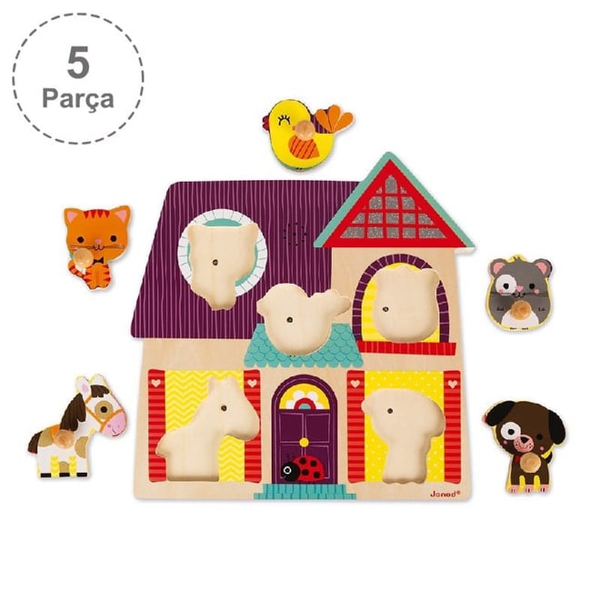 Janod Ahşap Müzikli Puzzle - My Little Friends