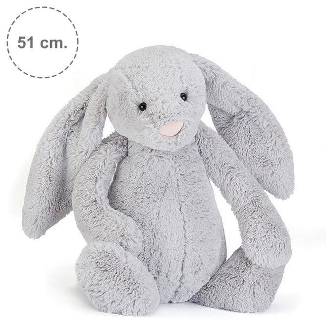 Jellycat Bashful Gri Tavşan Mega Boy 51 cm