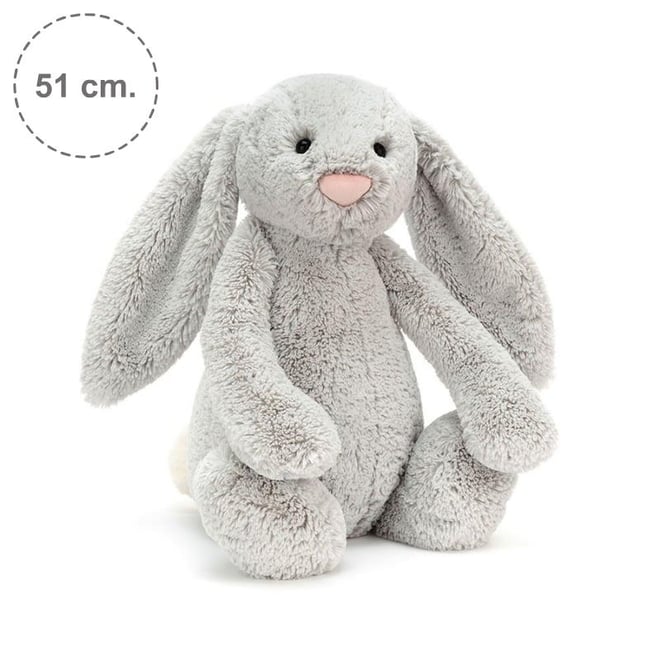 Jellycat Bashful Gri Tavşan Mega Boy 51 cm