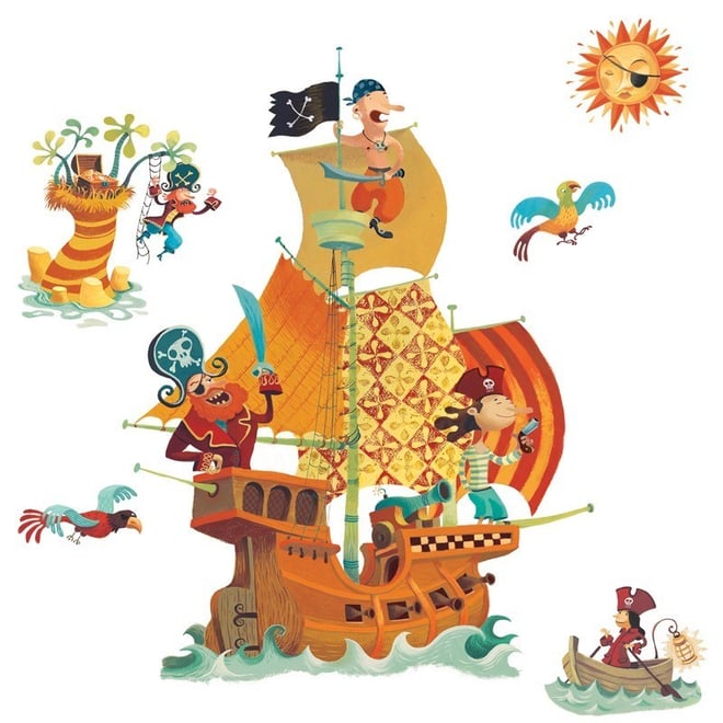 Little Big Room Duvar Sticker/Pirates Ship