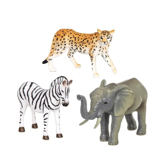Terra Orman Hayvanları 3'lü Set Zebra, Fil ve Çita