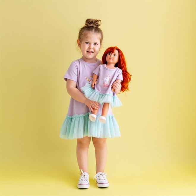 Bebeğim ve Ben Elbise / Lila Unicorn