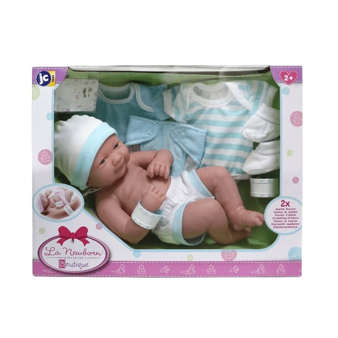 Berenguer Yenidoğan Oyuncak Bebek 36 cm ve Mavi Kıyafet Seti