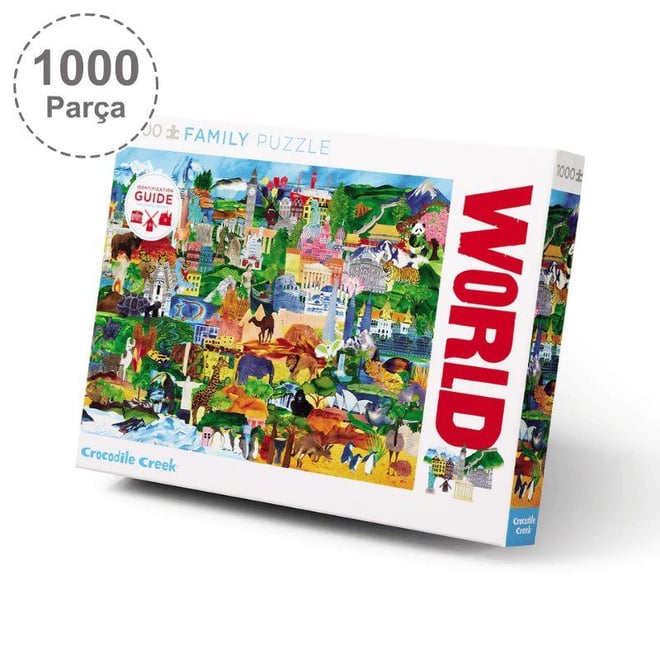 Crocodile Creek Aile Puzzle - 1000 Parça - Dünya Kolajı