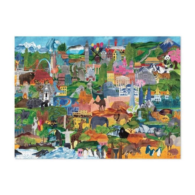 Crocodile Creek Aile Puzzle - 1000 Parça - Dünya Kolajı