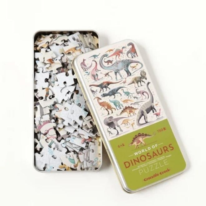 Crocodile Creek Metal Kutu Puzzle - 150 Parça - Dinozorların Dünyası