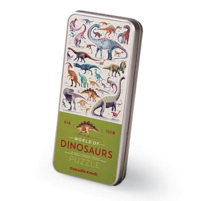 Crocodile Creek Metal Kutu Puzzle - 150 Parça - Dinozorların Dünyası