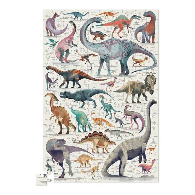 Crocodile Creek Metal Kutu Puzzle - 150 Parça - Dinozorların Dünyası