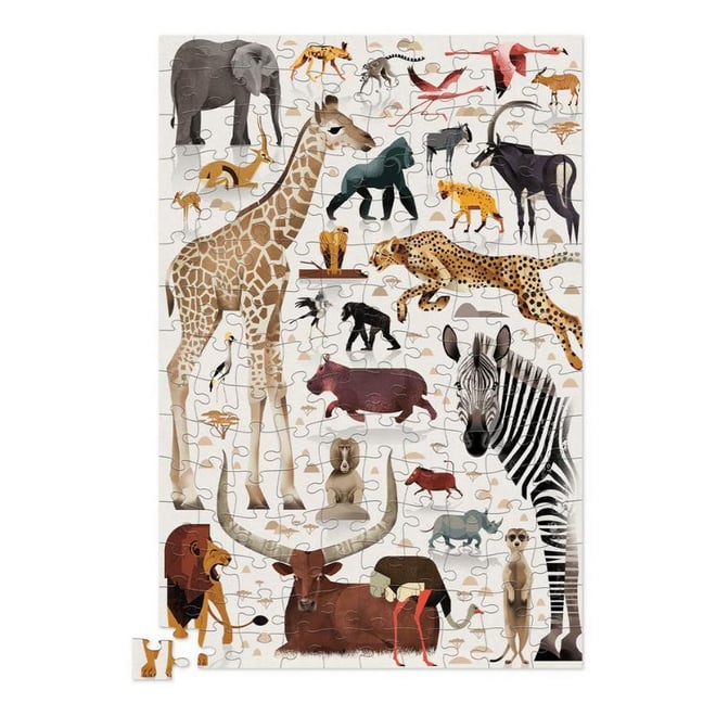 Crocodile Creek Metal Kutu Puzzle - 150 Parça - Afrika Hayvanları