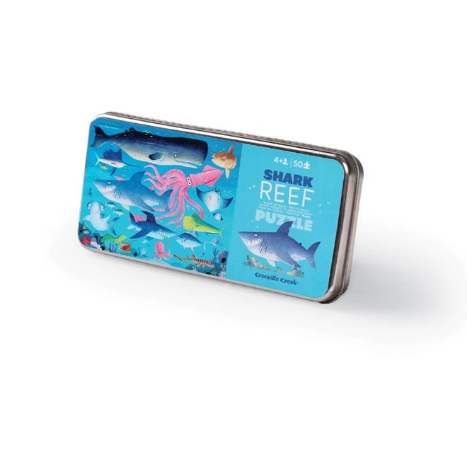 Crocodile Creek Metal Kutu Puzzle - 50 Parça - Köpekbalığı Resifi