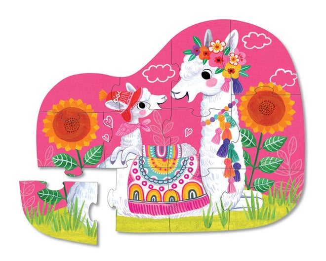 Crocodile Creek Mini Puzzle Llama Love 12 Parça