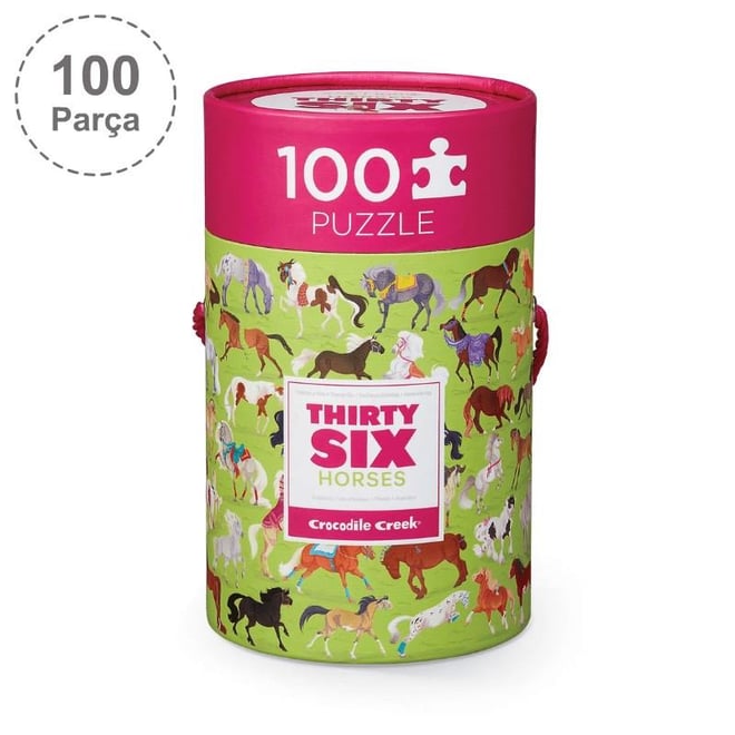 Crocodile Creek Puzzle - 100 Parça - Atlar