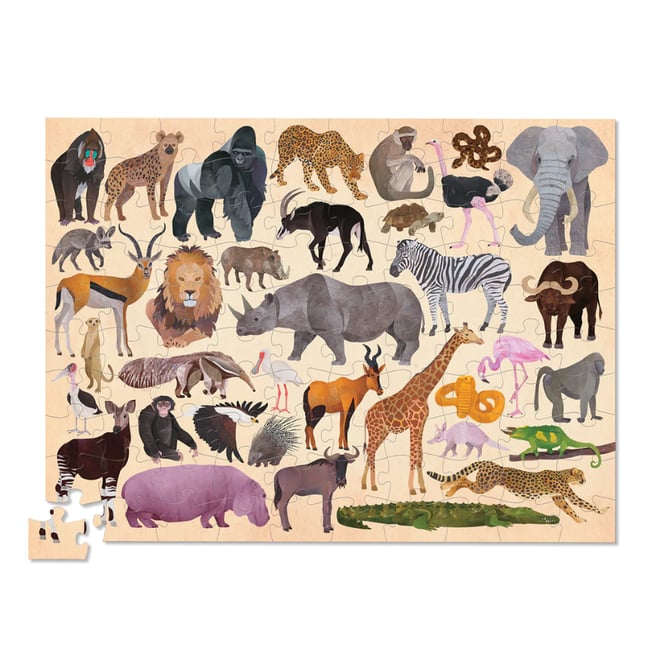Crocodile Creek Puzzle - 100 Parça - Vahşi Hayvanlar