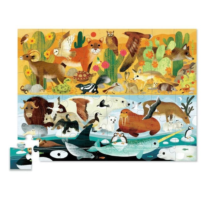Crocodile Creek  Puzzle - 48  Parça - Hayvanlar Alemi - Sıcak+ Soğuk