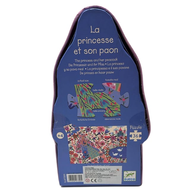 Djeco Dekoratif Puzzle 36 Parça - Princess & Peacock