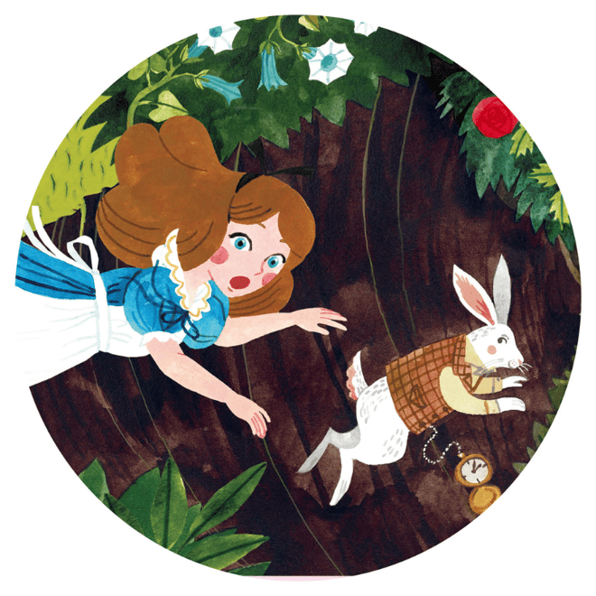 Djeco Dekoratif Puzzle 50 Parça/Alice Harikalar Diyarında