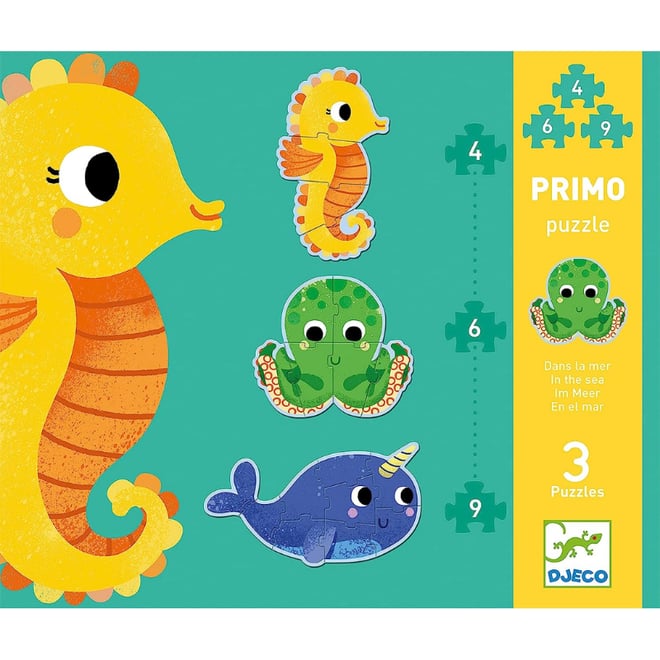 Djeco Dev Puzzle - Deniz Canlıları 4-6-9 Parça