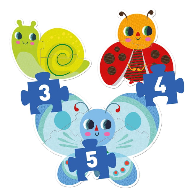 Djeco İlerleyen Puzzle - In The Garden - 3, 4, 5 Pcs