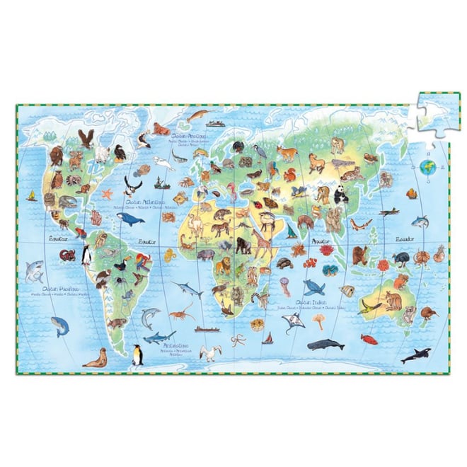 Djeco Klasik Puzzle 100 Parça/ World'S Animals